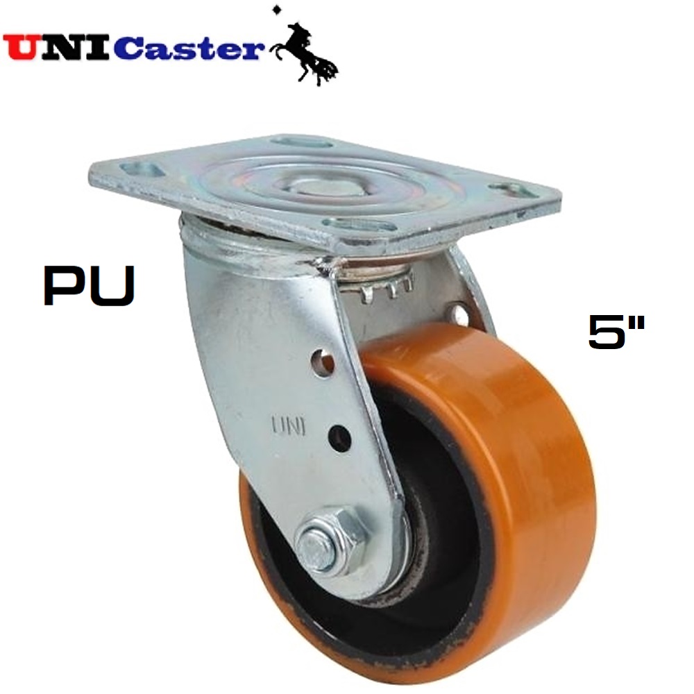 SKI - สกี จำหน่ายสินค้าหลากหลาย และคุณภาพดี | UNI Caster ล้อ PU เป็น  (แกนตลับลูกปืนคู่) 5นิ้ว