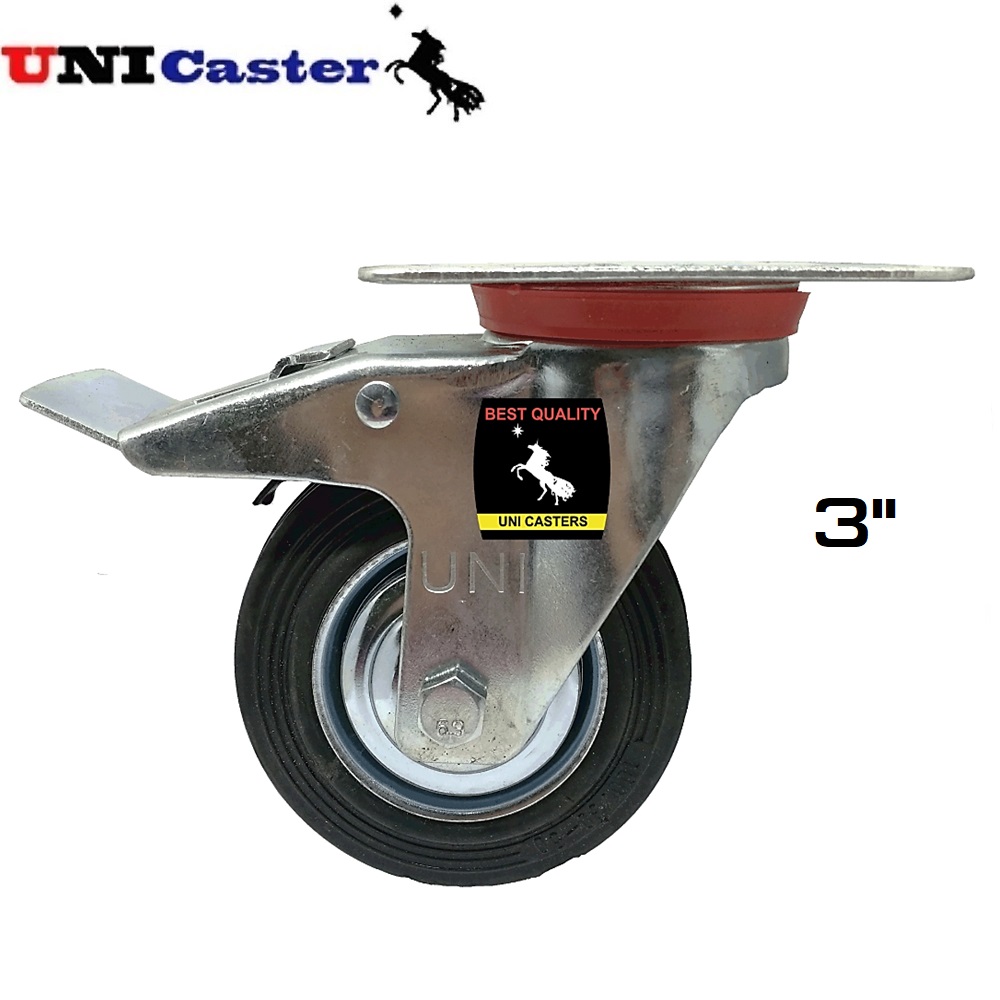 SKI - สกี จำหน่ายสินค้าหลากหลาย และคุณภาพดี | Uni Caster ล้อยางเป็นมีเบรคดับเบิ้ลล็อค 3นิ้ว