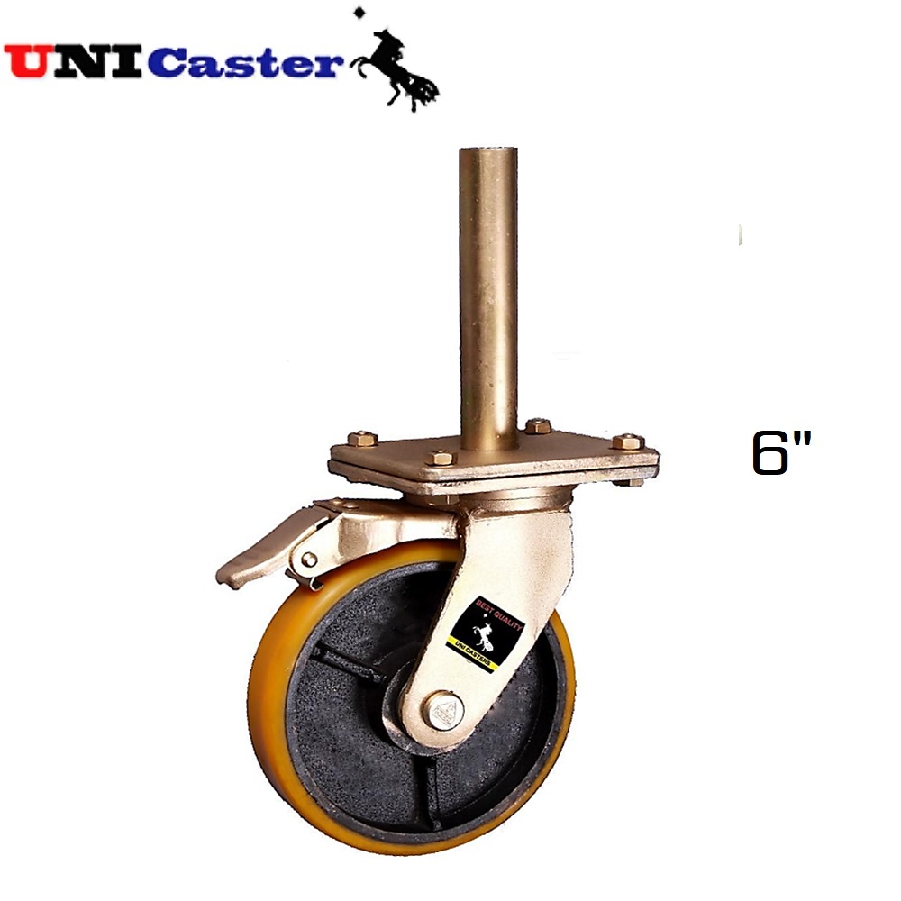 SKI - สกี จำหน่ายสินค้าหลากหลาย และคุณภาพดี | Uni Caster ล้อยูรีเทนนั่งร้าน แบบเพลาตัน มีเบรคดับเบิ้ลล็อค 6นิ้ว