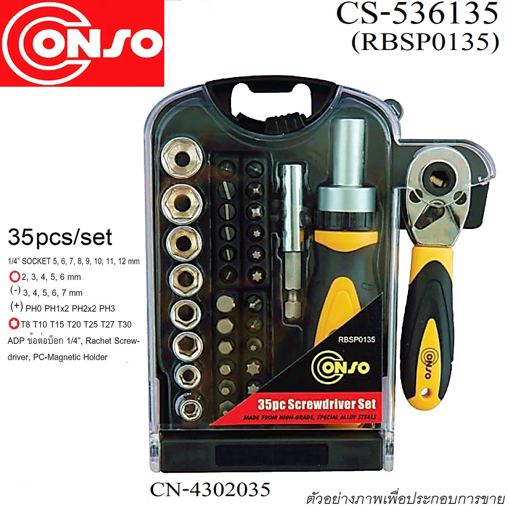 SKI - สกี จำหน่ายสินค้าหลากหลาย และคุณภาพดี | CONSO CS-536135 เครื่องมือชุดมินิ 35ตัวชุด