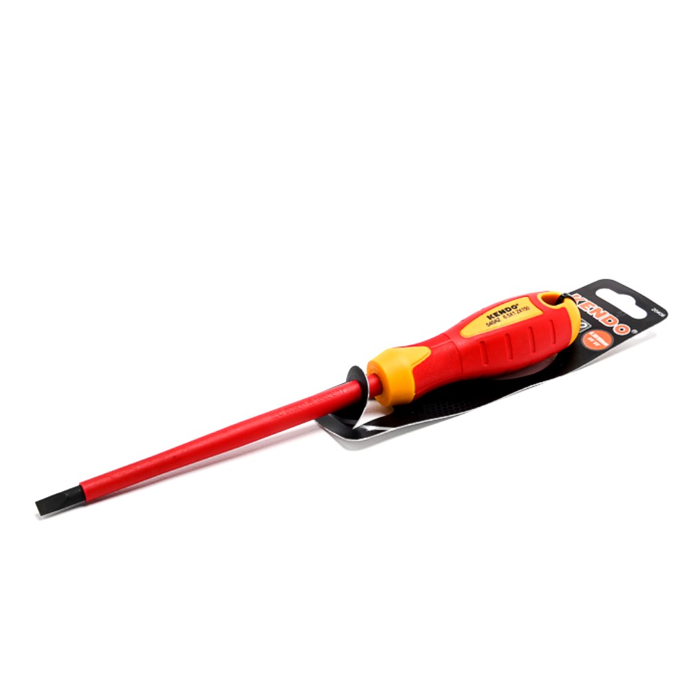 KENDO 20406 ไขควงปากแบน VDE 6นิ้วx1.2x6.5x150mm. (กันไฟ)