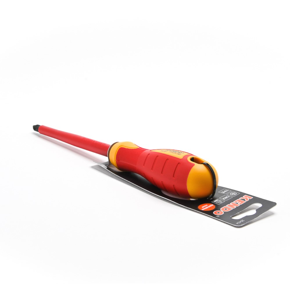 KENDO 20424 ไขควงปากแฉก VDE 6นิ้วxPH3x150mm. (กันไฟ)