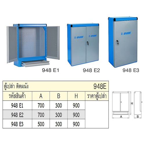 UNIOR 948 E3 ตู้เปล่า ติดผนัง กxยxส=300x500x900mm (948E)