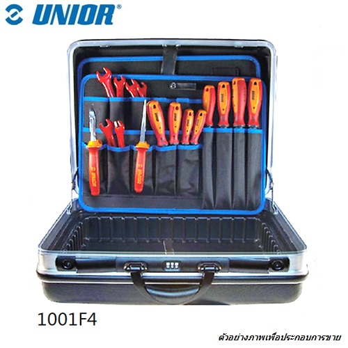UNIOR 1001F4 ชุดเครื่องมือสำหรับงานไฟฟ้า พร้อมกระเป๋า ABS