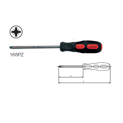 SKI - สกี จำหน่ายสินค้าหลากหลาย และคุณภาพดี | KOKEN 168P(PZ) ไขควงหัว Pozidriv ขนาด PZ1