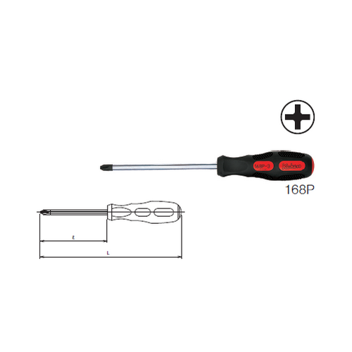 SKI - สกี จำหน่ายสินค้าหลากหลาย และคุณภาพดี | KOKEN 168P ไขควง ปากแฉก ด้ามไม่ทลุ #2x4นิ้ว