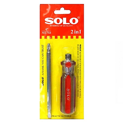 SKI - สกี จำหน่ายสินค้าหลากหลาย และคุณภาพดี | SOLO 764-4นิ้ว ไขควงสลับหัวด้ามลายสี 100x6มม. code7034 (12อัน/กล่อง)