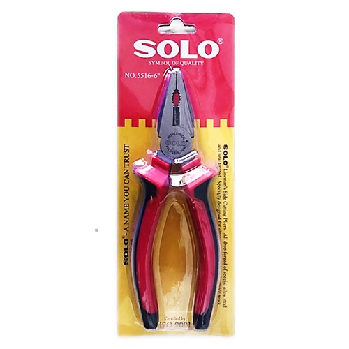 SKI - สกี จำหน่ายสินค้าหลากหลาย และคุณภาพดี | SOLO 5516-6นิ้ว  คีมช่างไฟฟ้าปากจรเข้ 6นิ้ว Code 23509 (6 อัน/ก)