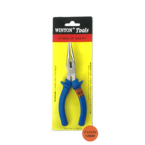 SKI - สกี จำหน่ายสินค้าหลากหลาย และคุณภาพดี | Winton คีมปากแหลม 8นิ้ว BC101-8 ด้ามหนาสีฟ้ากันไฟ 1200V