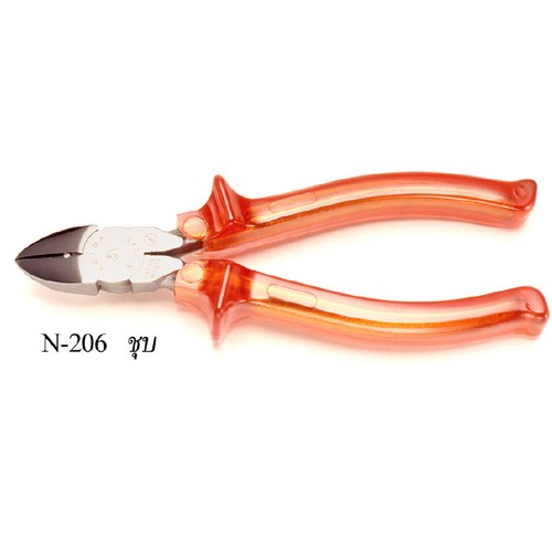 SKI - สกี จำหน่ายสินค้าหลากหลาย และคุณภาพดี | KEIBA คีมปากเฉียง ด้ามหนา ชุบ N206-6นิ้ว มี 1 รู ด้ามแดง