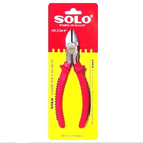 SKI - สกี จำหน่ายสินค้าหลากหลาย และคุณภาพดี | SOLO 23530 คีมช่างไฟฟ้าทรงเยอรมันปากเฉียง 2 รู 5536H-6นิ้ว