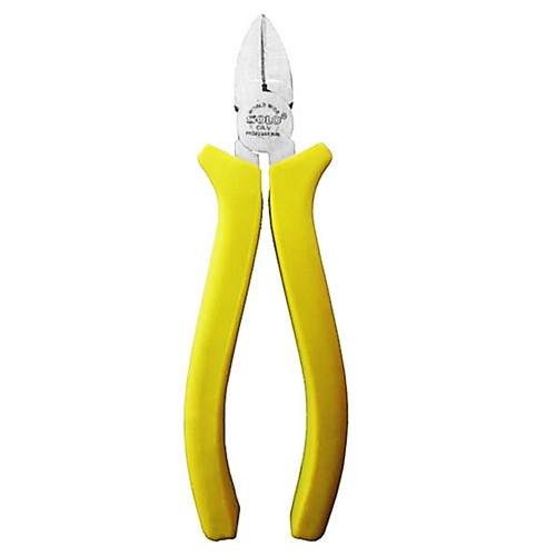 SKI - สกี จำหน่ายสินค้าหลากหลาย และคุณภาพดี | SOLO 190-6 คีมปากเฉียง 6นิ้ว ด้ามหนาเหลือง Code 17291 (6อัน/ก) โครมวานาเดียม