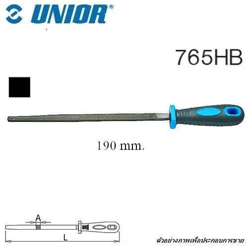UNIOR 765HB ตะไบสี่เหลี่ยมหยาบ 4นิ้ว พร้อมด้าม