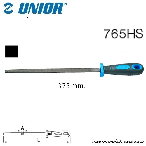 UNIOR 765HS ตะไบสี่เหลี่ยมละเอียด 10นิ้ว พร้อมด้าม