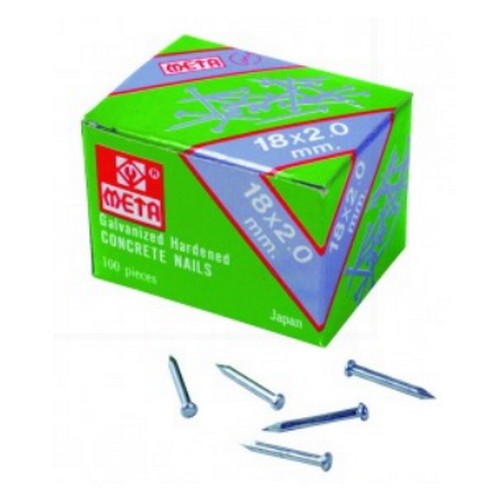 SKI - สกี จำหน่ายสินค้าหลากหลาย และคุณภาพดี | META ตะปูคอนกรีตขาว 25x2.0mm. กล่องเขียว (080120)  ขายขั้นต่ำ10กล่องเล็ก (100ตัว/กล่องเล็ก, 1000ตัว/กล่องใหญ่)