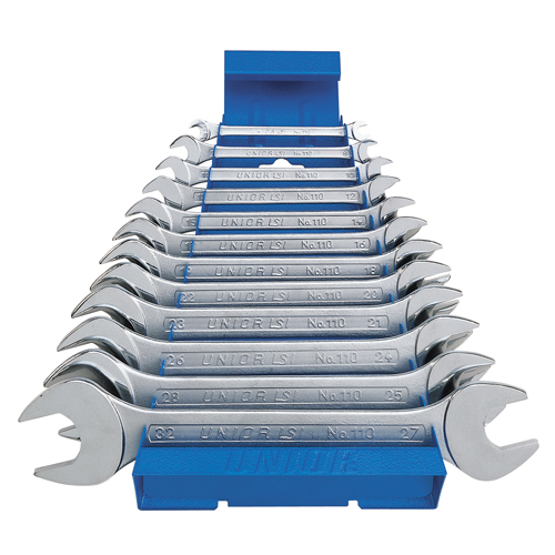 SKI - สกี จำหน่ายสินค้าหลากหลาย และคุณภาพดี | UNIOR 110A/MS ปากตาย 12 ตัวชุด 1/4นิ้ว-1.1/4นิ้ว พร้อมแผงเหล็ก (110/MS)