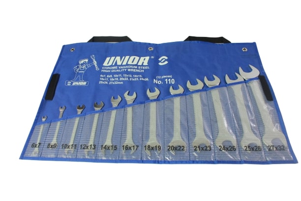 UNIOR 110/1PB ปากตาย 12 ตัวชุด 6-32mm. (110PB) ในซองผ้า