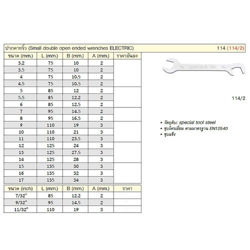 SKI - สกี จำหน่ายสินค้าหลากหลาย และคุณภาพดี | UNIOR 114/2 ปากตายจิ๋ว 14 mm. (114)
