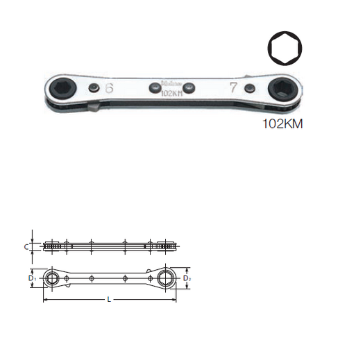 KOKEN 102KM แหวนฟรี 8 x 9mm. 6P