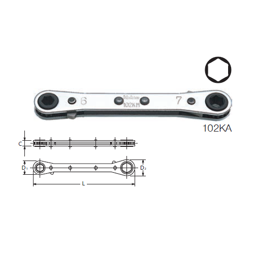 SKI - สกี จำหน่ายสินค้าหลากหลาย และคุณภาพดี | KOKEN 102KA แหวนฟรี 1/2นิ้วx9/16นิ้ว 6P