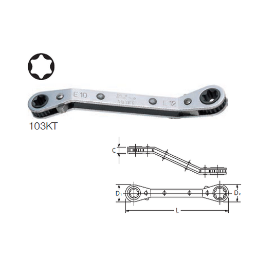 SKI - สกี จำหน่ายสินค้าหลากหลาย และคุณภาพดี | KOKEN 103KT แหวนฟรีท๊อก E4 x E6 คอหักมุม 45 องศา