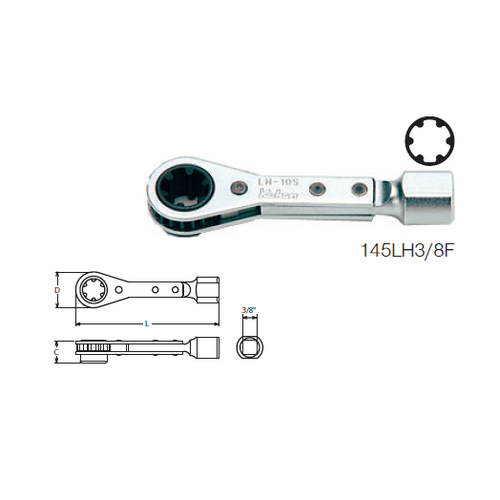 SKI - สกี จำหน่ายสินค้าหลากหลาย และคุณภาพดี | KOKEN 145LH3/8F แหวนฟรี LH ปลายข้อต่อ 3/8นิ้ว 10S