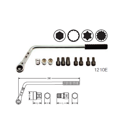 KOKEN 1210E ชุดแหวนฟรี ด้ามตัวแอล ชุด 11 ชิ้น