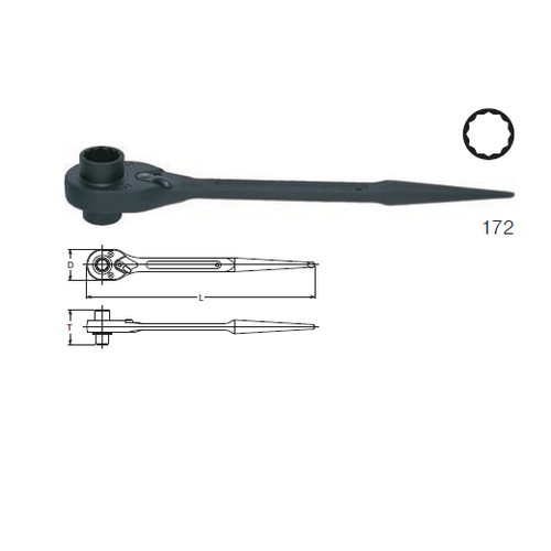 SKI - สกี จำหน่ายสินค้าหลากหลาย และคุณภาพดี | KOKEN 172 แหวนฟรีปลายแหลม 15นิ้ว 27x32mm. 12 เหลี่ยม