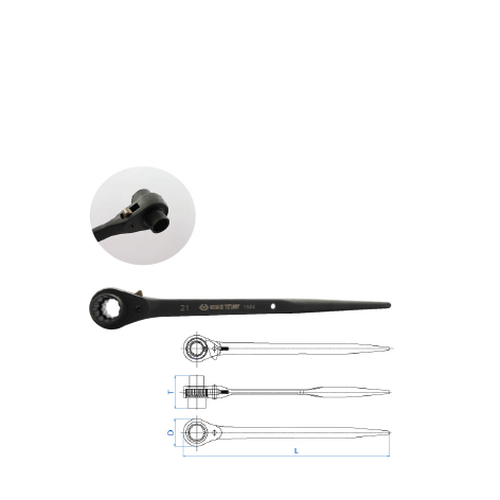 SKI - สกี จำหน่ายสินค้าหลากหลาย และคุณภาพดี | KINGTONY แหวนฟรี 2หัว 22x24 ปลายแหลม สีดำ