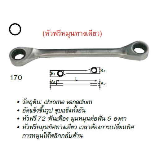 SKI - สกี จำหน่ายสินค้าหลากหลาย และคุณภาพดี | UNIOR 170 แหวนฟรี Forged 12 เหลี่ยม 8x10 mm.