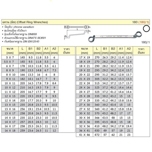UNIOR 180/1 แหวน 18x19 mm. (180)