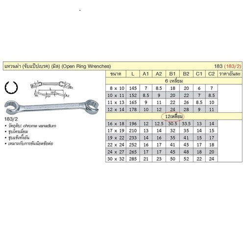 UNIOR 183/2 แหวนผ่าจับแป๊ปเบรค 16x18 mm. 12เหลี่ยม (183)