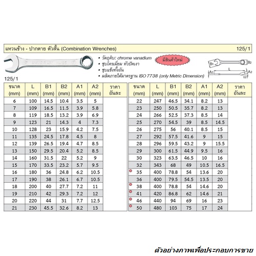UNIOR 125/1 แหวนข้างปากตาย ตัวสั้น 46 mm.