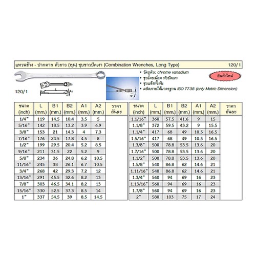 SKI - สกี จำหน่ายสินค้าหลากหลาย และคุณภาพดี | UNIOR 120/1 แหวนข้างปากตาย 9/16นิ้ว ตัวยาว ชุบขาวปัดเงา