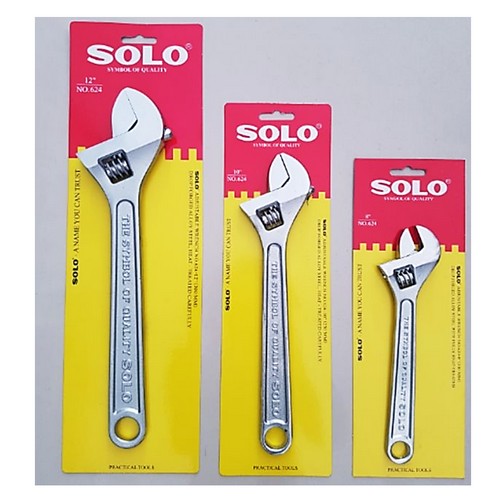 SKI - สกี จำหน่ายสินค้าหลากหลาย และคุณภาพดี | SOLO 624-24 ประแจเลื่อนชุบโครเมี่ยม 24นิ้ว Code 1339 (6 ตัว/กล่อง)