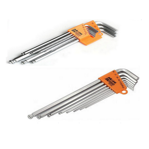 SKI - สกี จำหน่ายสินค้าหลากหลาย และคุณภาพดี | ASAHI AQSE910 หกเหลี่ยมขาวยาวหัวบอล 9 ตัวชุด(1/16-3/8)