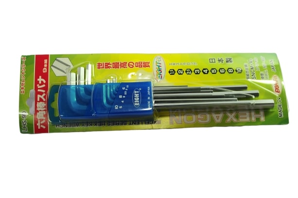 EIGHT หกเหลี่ยมยาวสีขาว 9 ตัว 1.5-10mm (LHS-9D)
