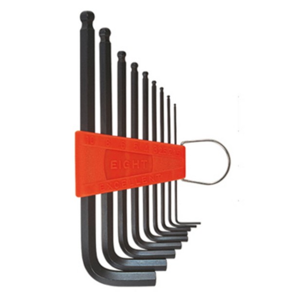 SKI - สกี จำหน่ายสินค้าหลากหลาย และคุณภาพดี | EIGHT ประแจหัวบอลยาวสีดำ 7 ตัว 2.5-10mm