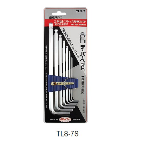 SKI - สกี จำหน่ายสินค้าหลากหลาย และคุณภาพดี | EIGHT ประแจหัวบอลเตเปอร์ยาวสีขาว 7 ตัว 1.5 - 6mm ( TLS-7S )