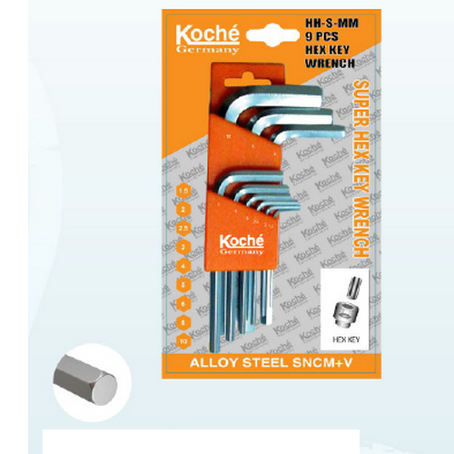 SKI - สกี จำหน่ายสินค้าหลากหลาย และคุณภาพดี | Koche หกเหลี่ยมขาวสั้น 9 ตัวชุดมิล (1.5-10mm)