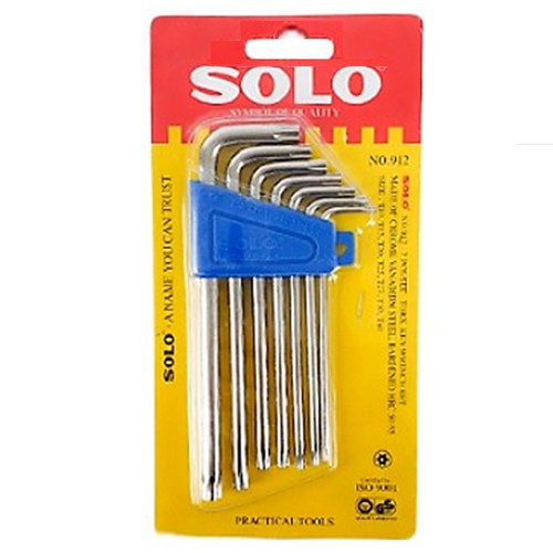 SOLO #912 ประแจหกแฉกท๊อกซ์แบบมีรู 7 ตัวชุด (T10-T40) Code6060 (12ชุด/ก)