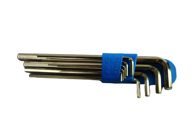 UNIOR 220/3LPH ประแจหกเหลี่ยมชุบขาวยาว 9 ตัวชุด 1.5-10mm. (220L SET)