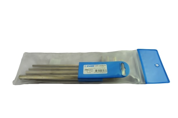 UNIOR 220/3LPH ประแจหกเหลี่ยมชุบขาวยาว 9 ตัวชุด 1.5-10mm. (220L SET)