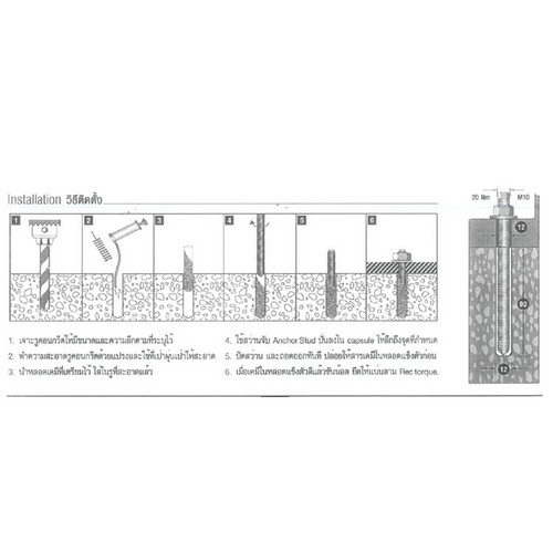 FASTENIC ปลั๊กเคมี #CM24210  (1นิ้ว) (6ตัว/กล่อง)
