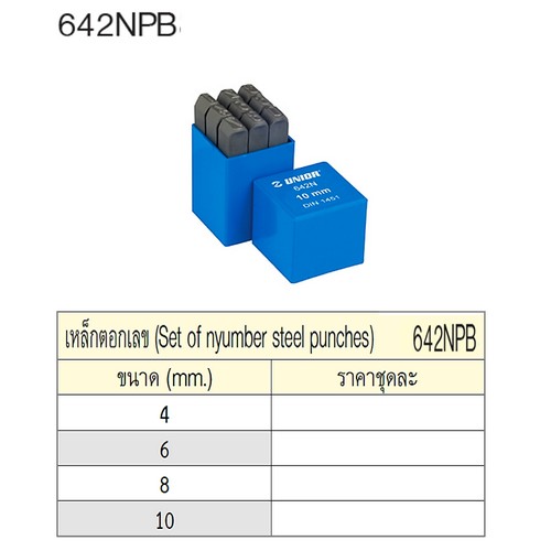 UNIOR 642NPB เหล็กตอกตัวเลข 4mm.