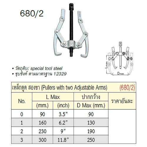 UNIOR 680/2 เหล็กดูด 2 ขา 4นิ้ว (680/2)