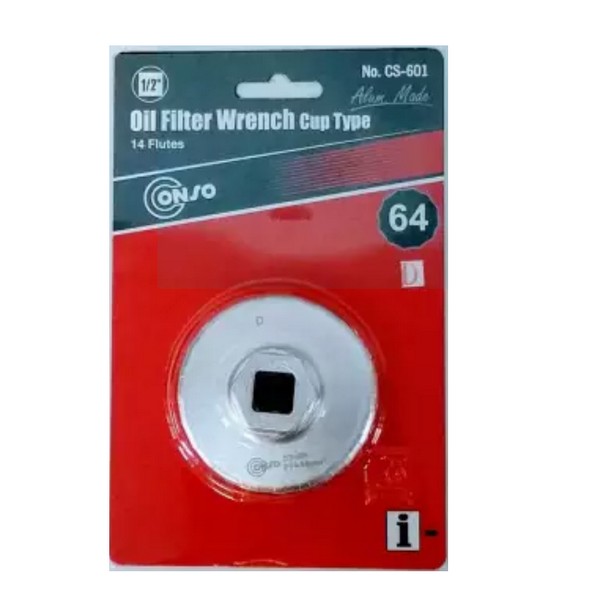 CONSO cs-601 ประแจถอดไส้หม้อกรองแบบถ้วย 64mm x 14 [CN-1005001] 