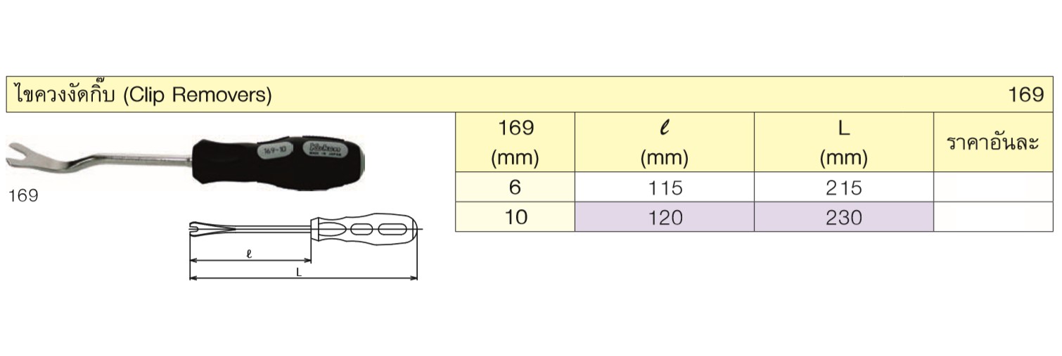 KOKEN 169 ไขควงงัดกิ๊บ 6mm.