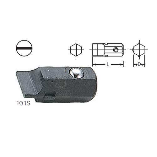 KOKEN 101S ดอกไขควงตอกปากแบน ปากหนา 1.2x7mm.-15mm. 1/4นิ้ว