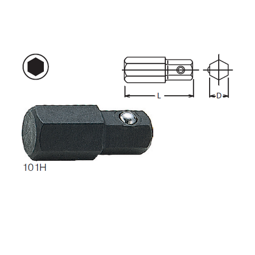 KOKEN 101H ดอกไขควงตอก 3mm.x20.5 mm. 6P 1/4นิ้ว